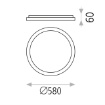 Immagine di Plafoniera Circolare 58cm Grace Nero Led 44w CCT Regolabile ACB