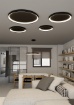 Immagine di Grande Plafoniera Grace Nera Led CCT 80w 2700K/3000K Ø78 cm ACB