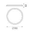 Immagine di Grande Plafoniera Rotonda Grace Nera 78cm Led CCT 77w ACB