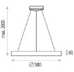 Immagine di Sospensione Anello Bianco Da Tavolo Grace 58cm Led 50w CCT ACB