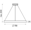 Immagine di Sospensione Grace Led 80w Regolabile CCT 2700k/3000K Anello Bianco Ø78 cm ACB