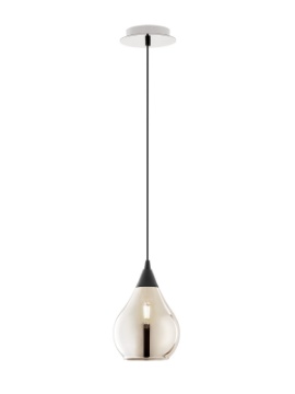 Immagine di Sospensione Pendente Vetro Fume 15 cm Tanner Per Isola Cucina Smarter
