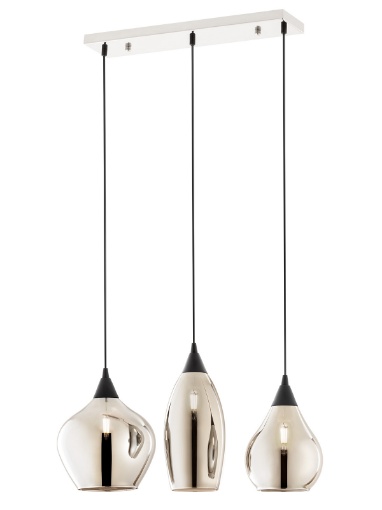 Immagine di Lampadario Binario Per Tavolo Cucina Pendenti Vetro Fume 3 Luci Tanner Smarter