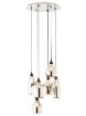 Immagine di Lampadario Rotondo 6 Luci Per Soggiorno Moderno Vetri Fume Tanner Smarter