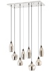 Immagine di Lampadario 8 Luci Pendenti Vetro Fume Per Soggiorno Moderno Tanner Smarter