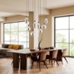 Immagine di Lampadario 8 Luci Pendenti Vetro Fume Per Soggiorno Moderno Tanner Smarter
