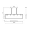 Immagine di Lampadario Legno Squadrato Per Tavolo 5 Luci Metallo Nero Timber Smarter