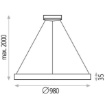 Immagine di Grande Sospensione Anello Bianco Grace  Led 100w CCT Ø98 cm ACB