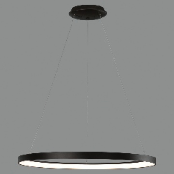 Immagine di Lampadario Grande Anello Nero 98cm Grace Led 89w CCT ACB