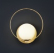 Immagine di Applique Design Anello Oro Con Sfera Bianca Led 5w Luce Calda ACB