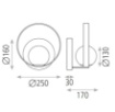 Immagine di Applique Design Anello Oro Con Sfera Bianca Led 5w Luce Calda ACB