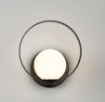 Immagine di Applique Anello Nero Halo Led 5w CCT Sfera Vetro Bianco ACB