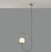Immagine di Sospensione Singola Led CCT Halo Oro Sfera Vetro Con Decentramento ACB