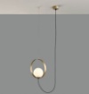 Immagine di Sospensione Singola Led CCT Halo Oro Sfera Vetro Con Decentramento ACB