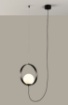 Immagine di Sospensione Nera Con Decentramento Sfera Bianca Halo Led 5w CCT ACB