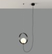 Immagine di Sospensione Nera Con Decentramento Sfera Bianca Halo Led 5w CCT ACB