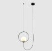 Immagine di Sospensione Nera Con Decentramento Sfera Bianca Halo Led 5w CCT ACB