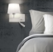 Immagine di Applique Bianca Hold Paralume E27+Spot Led Orientabile Lato Sinistro ACB