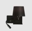 Immagine di Applique Hold Nero con Paralume e Spot Led Orientabile Lato Destro con Usb ACB