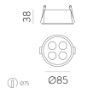Immagine di Faretto Rotondo Nero da Incasso Invisible Led 9w Ø8,5 cm ACB