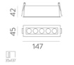 Immagine di Faretto Da Incasso Nero 5 Punti Luce Led 3000k Ottica 36 Invisible ACB