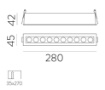 Immagine di Faretto Cestello Da Incasso Nero 10 Punti Luce Led 24w 3000k Ottica 36 Invisible ACB