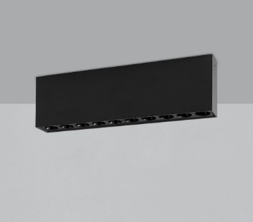 Immagine di Plafone Lineare Nero Da Soffitto 10 Punti Luce Led 24w 3000k Invisible ACB