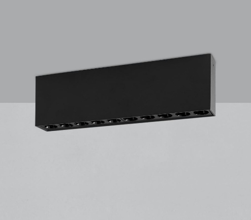 Immagine di Plafone Lineare Nero Da Soffitto 10 Punti Luce Led 24w 3000k Invisible ACB