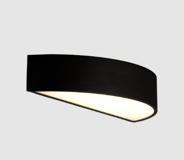 Immagine di Applique Led CCT 3000k/4000k Isia Mezzaluna Nera Doppia Emissione ACB