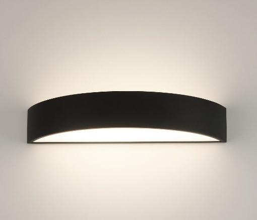 Immagine di Applique Iscia Nera Fascia Led 44w CCT 3000k 4000k Biemissione ACB