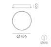 Immagine di Grande Lampada da Incasso Rotonda 63 cm Led 52w CCT Isia ACB