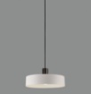 Immagine di Sospensione Cucina Moderna Jarvis  Paralume Bianco e Struttura Nera Ø30 cm ACB 