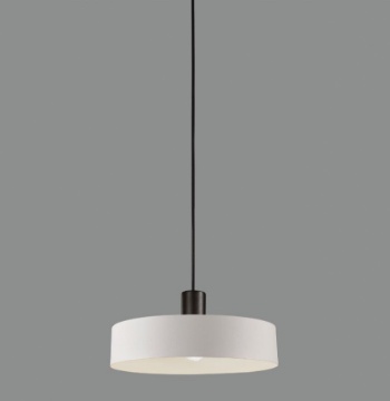 Immagine di Sospensione Cucina Moderna Jarvis  Paralume Bianco e Struttura Nera Ø30 cm ACB 