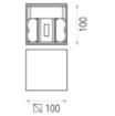 Immagine di Applique Esterni Cubo Kendo Nero Doppia Emissione Led 10x10 cm IP65 ACB