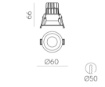Immagine di Faretto Bianco Tondo Incasso Kidal 60mm Led 5w 2700k IP44 ACB