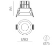 Immagine di Faretto Incasso Led 7w 4000k Kidal Nero 83mm IP44 ACB