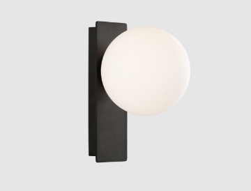 Immagine di Applique Moderna Kin Nero Con Sfera Bianca Led Luce Calda ACB