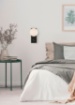 Immagine di Applique Led Multifunzione Per Comodini Nero Con Sfera Vetro Bianco Kin ACB