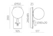 Immagine di Applique Led Multifunzione Per Comodini Nero Con Sfera Vetro Bianco Kin ACB