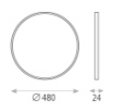 Immagine di Plafoniera Rotonda Nera Koe Led Dimmer CCT 2800/5000K IP43 Ø48 cm ACB 
