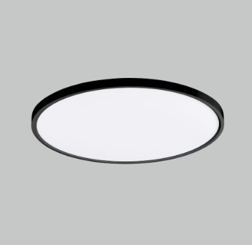 Immagine di Plafoniera Rotonda Nera Koe Led Dimmer CCT 2800/5000K IP43 Ø48 cm ACB 