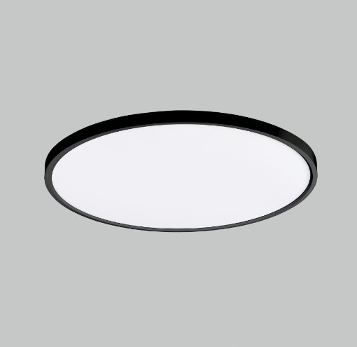 Immagine di Plafoniera Rotonda Nera Koe Led Dimmer CCT 2800/5000K IP43 Ø48 cm ACB 