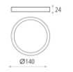 Immagine di Plafone da Soffitto Rotondo Led 12w 3000 o 4000K Kore Nero Ø14 cm ACB