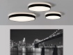 Immagine di Plafoniera Rotonda Lisboa Nero 40cm Biemissione Led CCT 3000k 4000k ACB