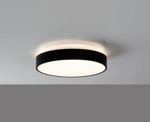 Immagine di Plafoniera Rotonda Lisboa Nero 40cm Biemissione Led CCT 3000k 4000k ACB