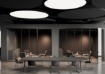 Immagine di Ampia Plafoniera 120 cm Per Ufficio London Nero Led 204w CCT  ACB