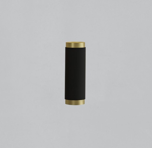 Immagine di Applique Moderna Cilindro Oro e Nero Doppia Emissione Led Lux ACB