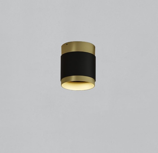 Immagine di Plafone Cilindrico Nero e Oro Led 18w Lux Ø10 cm ACB