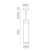 Immagine di Sospensione Penisola Lux ACB Cilindro Nero Oro Led 3000k CRI90