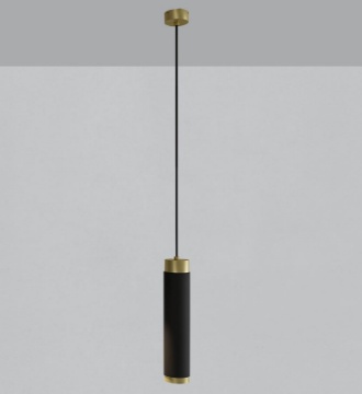 Immagine di Sospensione Moderna per Penisola Cilindro Nero e Oro Led Ø6 cm Lux ACB
